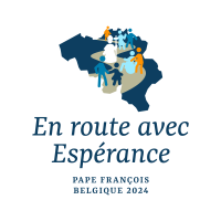 Logo visite du pape François en Belgique du 26 au 29 septembre 2024; en route avec espérance